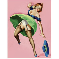 Mid-Century Pin-Ups - Wink Magazine - Strong Wind-Paper Art-38"x50"