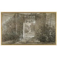 Landscape with a Staircase and a Balustrade, ca. 1744-47-Paper Art-32&quotx20"