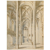 Interior of a Gothic Church, 1629-Paper Art-26&quotx34"