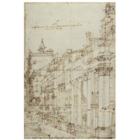 The Campo S. Basso: The North Side with the Church, 1740s-Paper Art-22"x32"