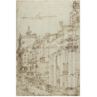 The Campo S. Basso: The North Side with the Church, 1740s-Paper Art-34"x50"