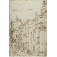 The Campo S. Basso: The North Side with the Church, 1740s-Paper Art-42"x62"