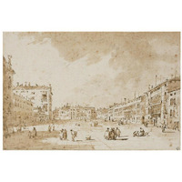 View of Campo San Polo, Venice, ca. 1790-Paper Art-32"x22"