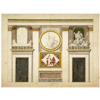 Unexecuted elevation for the Stanza Egizia at the Villa Borghese, ca. 1770-1793-Paper Art-18"x14"