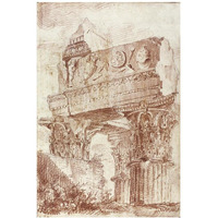 Sketch of Roman architectural fragment, 1786-Paper Art-26"x38"