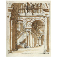 Grand entrance hall, Italy, 1786-Paper Art-18"x22"