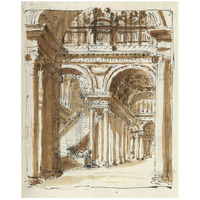 Grand entrance hall, Italy, 1786-Paper Art-22"x26"