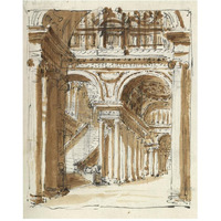 Grand entrance hall, Italy, 1786-Paper Art-24&quotx30"