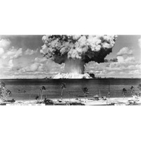 Bikini Atoll - Operation Crossroads Baker Detonation - July 25, 1946: DBCR-T1-318-Exp #6 AF434-4-Paper Art-62"x32"