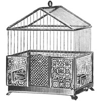 Etchings: Birdcage - Peaked top, patterned base.-Paper Art-20"x20"