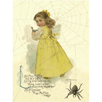 Nursery Rhymes: Little Miss Muffett-Paper Art-32"x42"