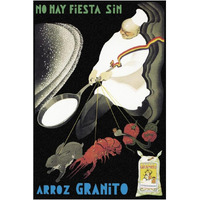 Cooks: No Hay Fiesta Sin Arroz Granito-Paper Art-14"x20"