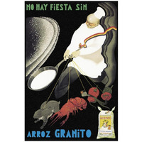 Cooks: No Hay Fiesta Sin Arroz Granito-Paper Art-18"x26"