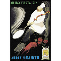 Cooks: No Hay Fiesta Sin Arroz Granito-Paper Art-34"x50"