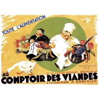 Cooks: Au Comptoir des Viandes-Paper Art-50"x38"