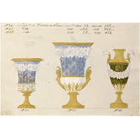 Trois vases en blanc du 1er choix, ca. 1800-1820-Paper Art-20"x14"