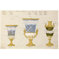 Trois vases en blanc du 1er choix, ca. 1800-1820-Paper Art-26"x18"