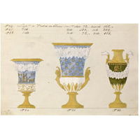 Trois vases en blanc du 1er choix, ca. 1800-1820-Paper Art-50"x34"