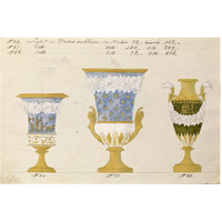 Trois vases en blanc du 1er choix, ca. 1800-1820-Paper Art-62"x42"