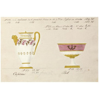 Cafetire et bol, ca. 1800-1820-Paper Art-32"x22"