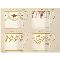 Quatre tasses du 1er choix, ca. 1800-1820-Paper Art-18"x14"