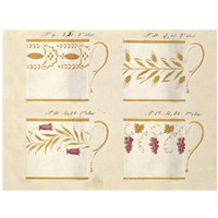 Quatre tasses, modles: 9,10,11 et 12, ca. 1800-1820-Paper Art-18"x14"