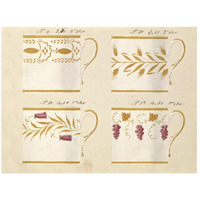 Quatre tasses, modles: 9,10,11 et 12, ca. 1800-1820-Paper Art-26"x20"