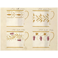 Quatre tasses, modles: 9,10,11 et 12, ca. 1800-1820-Paper Art-34"x26"