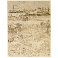 Arles:  View from the Wheatfields-Paper Art-38"x50"