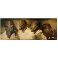 Four Studies of a Male Head-Paper Art-46"x19"