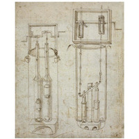 Folio 5: two piston pumps-Paper Art-18"x22"