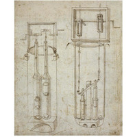 Folio 5: two piston pumps-Paper Art-24"x30"