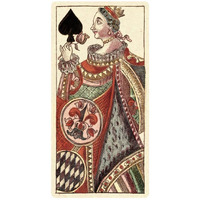 Queen of Spades (Bauern Hochzeit Deck)-Paper Art-14"x26"