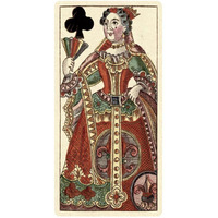 Queen of Clubs (Bauern Hochzeit Deck)-Paper Art-26"x50"