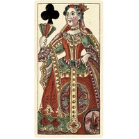 Queen of Clubs (Bauern Hochzeit Deck)-Paper Art-32"x62"