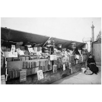 Paris, 1910-1911 - Secondhand Book Dealer, place de la Bastille bouquiniste-Paper Art-32"x22"