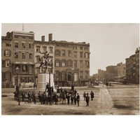 14th Street with Union Square and Washington Monument, about 1855-Paper Art-20"x14"