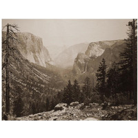 The Yosemite Valley from Inspiration Pt. Mariposa Trail, 1865-1866-Paper Art-18"x14"