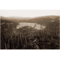 Dams and Lake, Nevada County, California, Distant View, about 1871-Paper Art-20"x14"