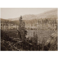 Dam and Lake, Nevada County, California, Near View, about 1871-Paper Art-18"x14"