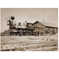 Wyoming Station, Engine 23 on Main Track, May 1868-Paper Art-26"x20"