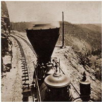 Rounding Cape Horn, California, Road to Iowa Hill from the river, in the distance, 1866-1869-Paper Art-24"x24"