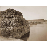 The Dalles, Extremes of High & Low Water, 92 ft./Head of the Dalles, Columbia River, Oregon, about 1883-Paper Art-24"x19"