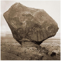 Perched Rock, Rocker Creek, Arizona, with sitting man, 1872-Paper Art-18"x18"