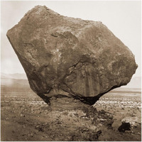 Perched Rock, Rocker Creek, Arizona, with sitting man, 1872-Paper Art-20"x20"