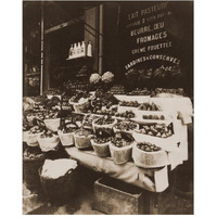 Rue Sainte-Opportune - Produce Display, rue Sainte-Opportune. Sepia-Paper Art-24"x30"