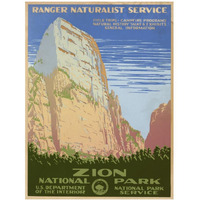 Zion National Park, ca. 1938-Paper Art-32"x42"