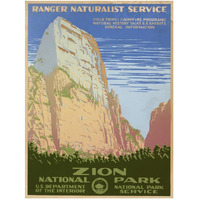 Zion National Park, ca. 1938-Paper Art-38"x50"