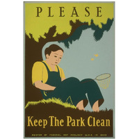 Please Keep the Park Clean, 1938-Paper Art-14"x20"