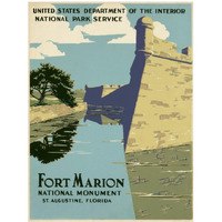 Fort Marion National Monument, St. Augustine, Florida, ca. 1938-Paper Art-32"x42"